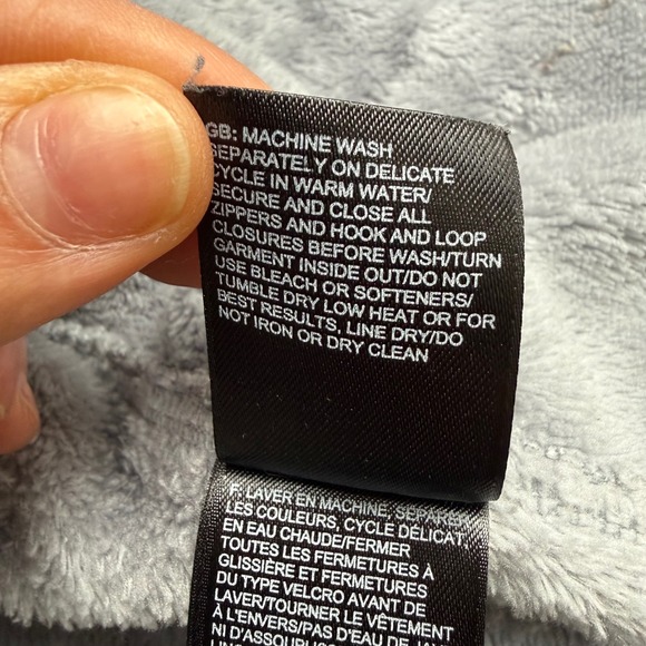 The North Face Gray Osito Teddy Fleece Jacket Pink Asymmetrical Zipper Women's S - Picture 7 of 8